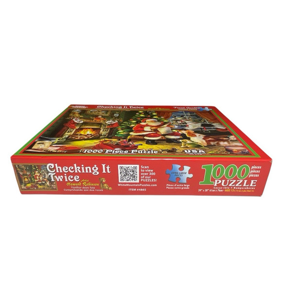 Checking It Twice White Mountain Puzzle 1000 Pieces Complete all Pieces Santa - Picture 4 of 6
